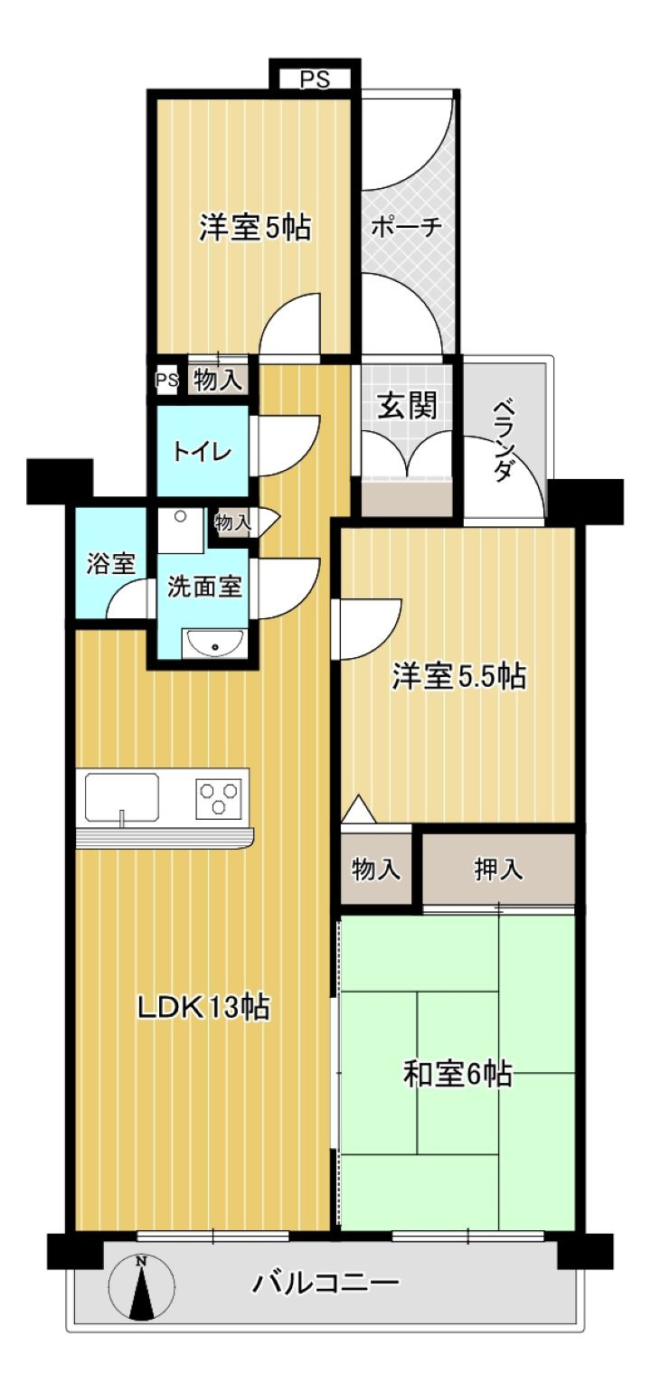 朝日プラザ雲雀ヶ丘の間取り