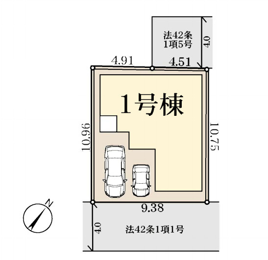 鴻巣人形4丁目　新築一戸建て　リーブルガーデン　01の区画図|1号棟