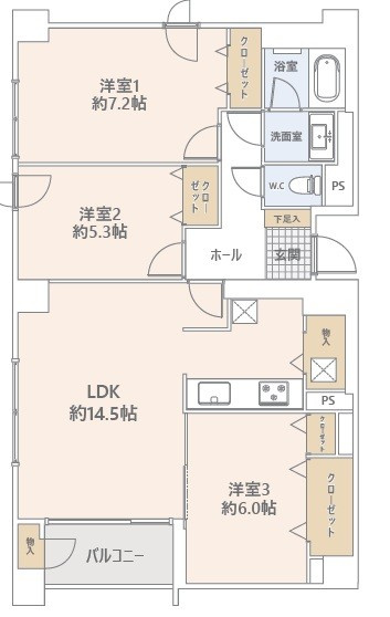 アルファコートⅨ・行啓通りの間取り