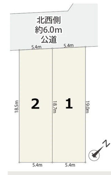 練馬区南大泉6丁目　準急停車駅　土地31坪超×省エネ住宅　の区画図