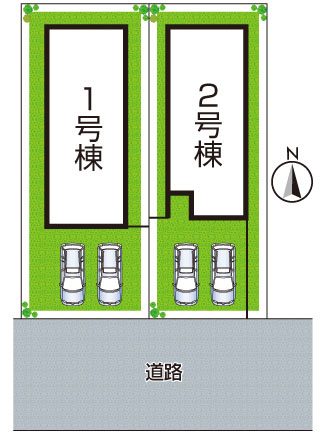 神戸市西区糀台　新築一戸建ての区画図|全2区画