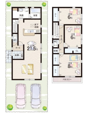 神戸市西区糀台　新築一戸建ての間取り|1号地