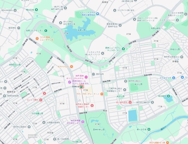 神戸市西区糀台　新築一戸建ての地図