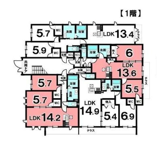 滋賀県栗東市1棟収益売りマンション「栗東駅徒歩7分」「シャーメゾン」の間取り