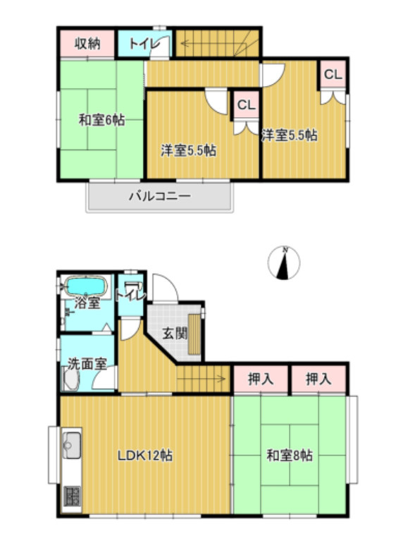 笠間市大田町　戸建ての間取り