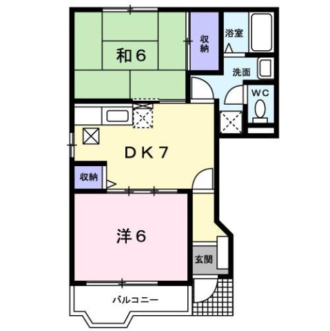 宇部市大字西岐波のアパートの間取り
