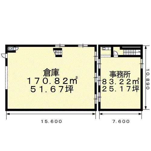 【間取り】 | 百舌鳥陵南町3丁事務所付き倉庫（１）