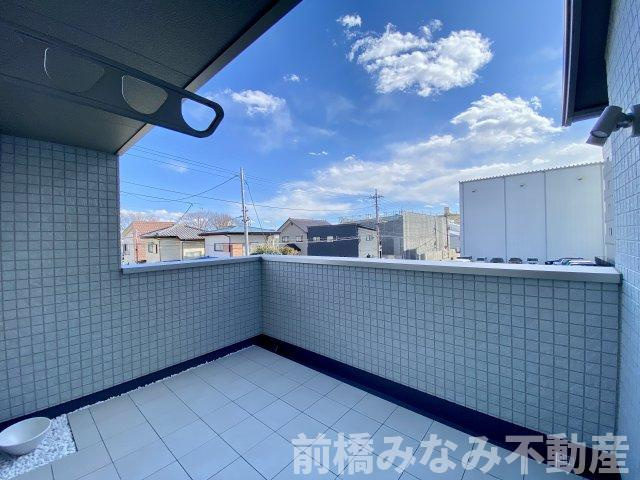 【新築】前橋市問屋町2丁目　限定1棟　スマートワンシティ　新築建売のバルコニー|広々としたバルコニーです