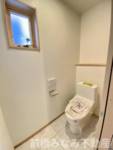 【新築】前橋市問屋町2丁目　限定1棟　スマートワンシティ　新築建売のトイレ|ゆったりとした空間のトイレです