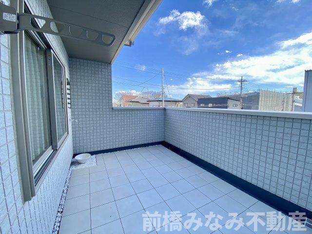 【新築】前橋市問屋町2丁目　限定1棟　スマートワンシティ　新築建売のバルコニー|陽当たり良好なバルコニーです