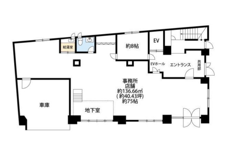 台東区蔵前３丁目の店舗事務所の間取り