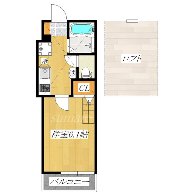 アリロッセ赤羽の間取り|5.7帖のロフト付☆彡