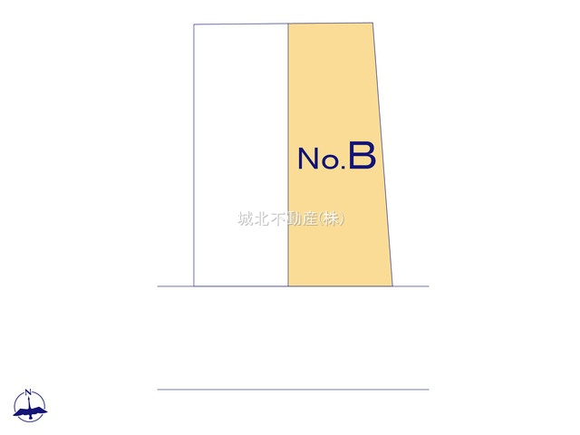 練馬区関町北4丁目 全2棟B号棟の区画図|前面道路南側約6.0ｍの整形地