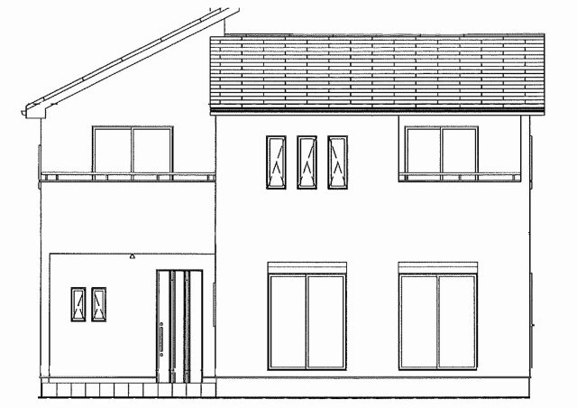 リーブルガーデンＳ第２前橋女屋　1号棟の外観パース|建坪37.07坪でゆったりしています♪外観もシンプルで飽きのこないデザインです