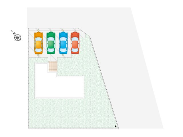 5号棟　敷地面積300.86㎡（91.00坪）91坪の広い土地です！ガーデニングや家庭菜園、ドッグラン等色々できます！駐車スペース4台可！急な来客も心配いらずです！