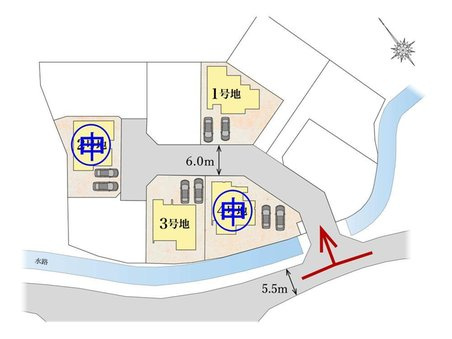 朝倉市頓田　新築戸建【1号地】の区画図