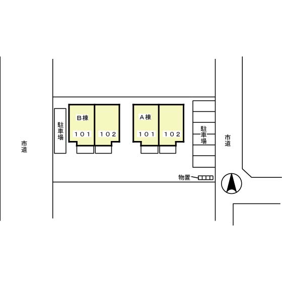 サニーハイツ　Ｂの区画図