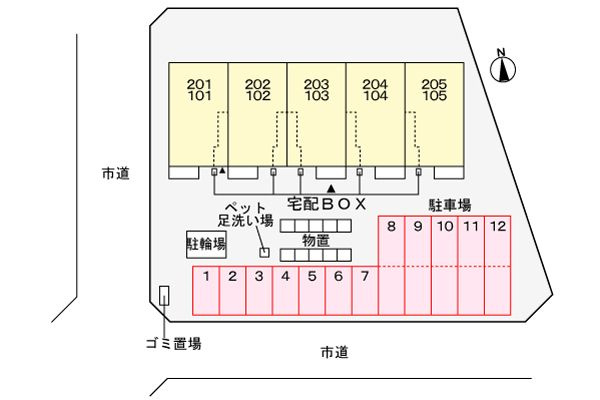 プロムナード　レーヌの駐車場