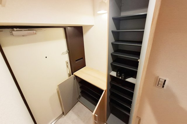 堺東グリーンハイツの玄関|玄関：下駄箱を新調済み。