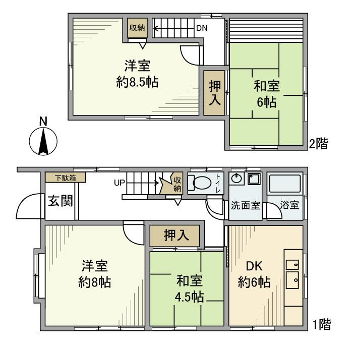 園生町戸建の間取り