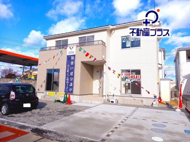 【いわき市仁井田町　全3棟　3号棟】　●新生活応援キャンペーン実施中●の外観|同施工　【ハイセンスなシンプルで明るい家】　外観の写真です。お洒落な新築は気分が上がりますね♪　