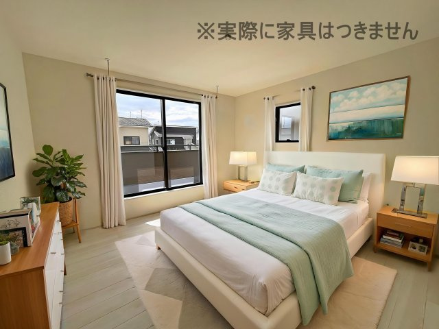 新築戸建・新築建売　いわき市泉玉露1丁目1期　の洋室|画像はバーチャルホームステージングの加工による演出で、実際の家具は付きません。