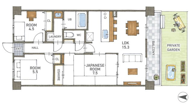 ルモン西大津　天然木フルリノベーション