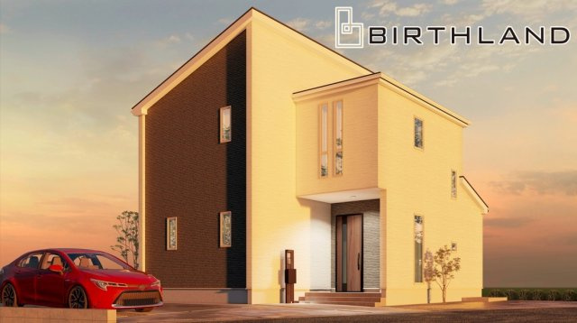 新築戸建・新築建売　郡山市大槻町字室ノ木　朝日が丘小・第七中の外観パース