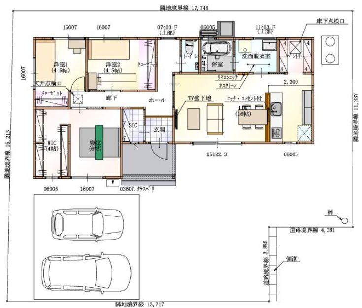 都城市平塚町の新築一戸建の間取り