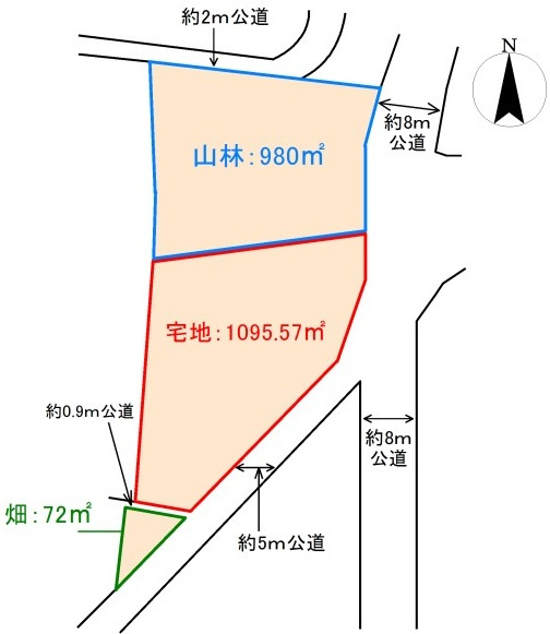 東松山市上野本土地627坪の土地図