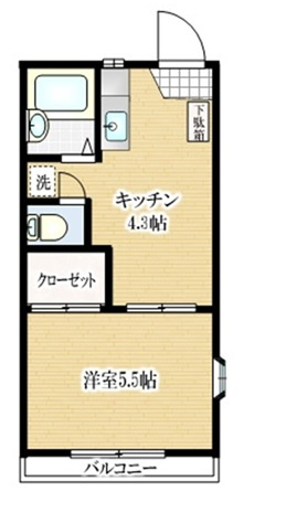 小平市学園西町３丁目のアパートの間取り