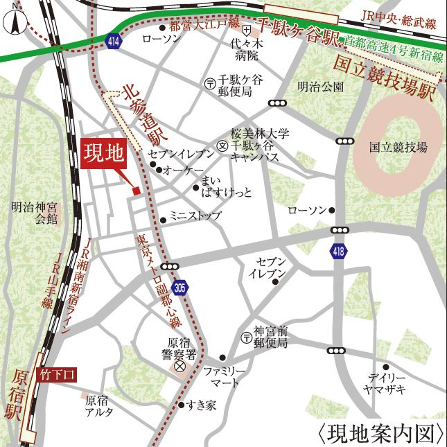 アーバンコア原宿の地図