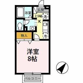 【間取り】 | セジュール・エル・カンポ | 1K