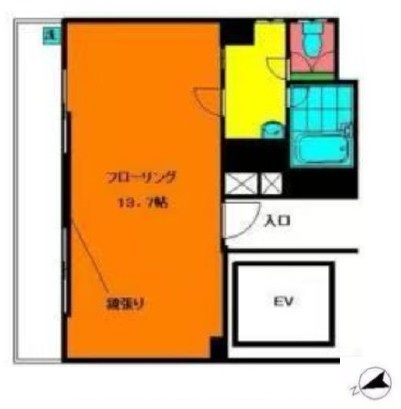 【間取り】 | ローヤルハイツ西池袋 | 元々ダンス教室や美容室だったので、キッチンがありません！