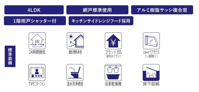 松戸市六高台２丁目新築戸建【六実第三小学校：10分】の構造・工法・仕様|設備一覧
