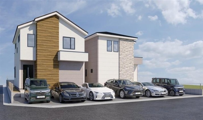 川口市新堀新築戸建2号棟の外観パース|イメージ画像