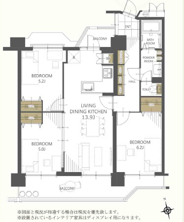 陵南住宅壱号棟の間取り