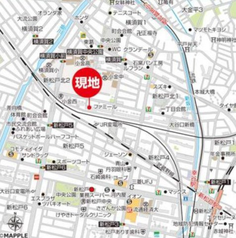 新松戸ファミールハイツ4号棟の地図