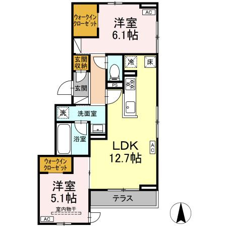 D-crinum竹原の間取り
