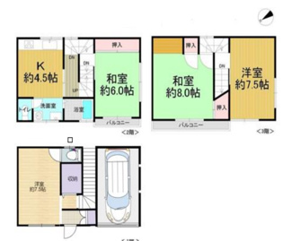 【間取り】 | 西宮市甲子園洲鳥町　中古戸建