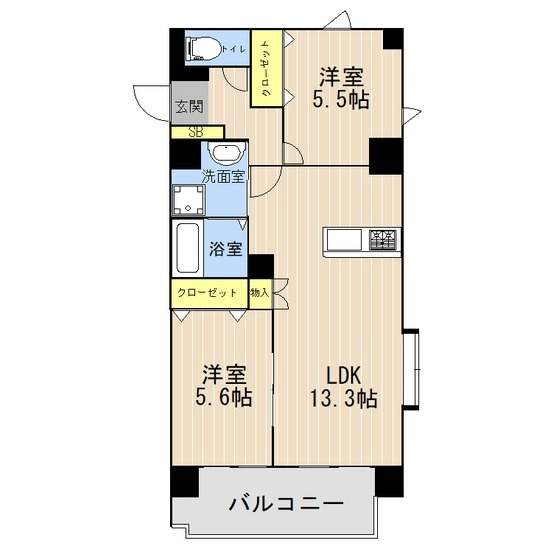 菊池郡菊陽町大字津久礼の賃貸マンションの間取り
