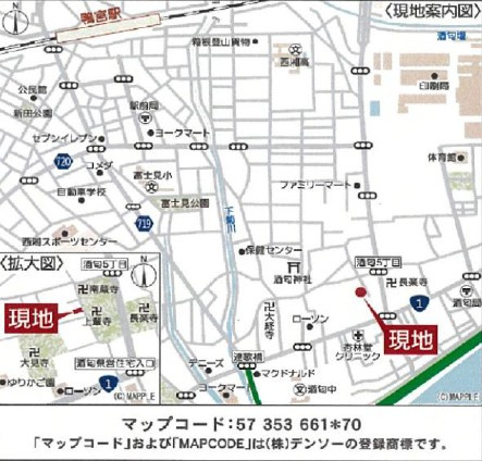 【地図】 | 小田原市酒匂２丁目　新築戸建て　東海道線「鴨宮駅」徒歩17分