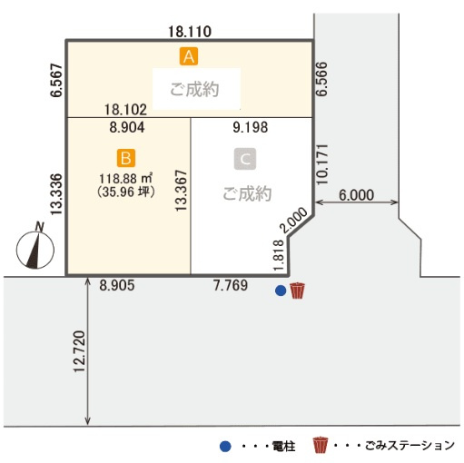 【建築条件付き】北31条西8丁目の土地図