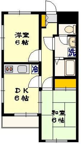 アネックス１の間取り|★振分タイプの２ＤＫ★