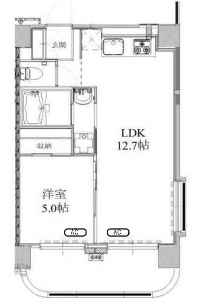 三軒茶屋グリーンマンション　駅近　管理人常駐　角部屋の間取り