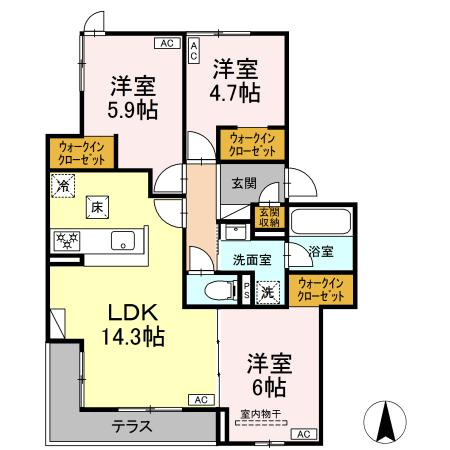 (仮称)D-ROOM長泉町竹原分譲PJ 新築工事の間取り
