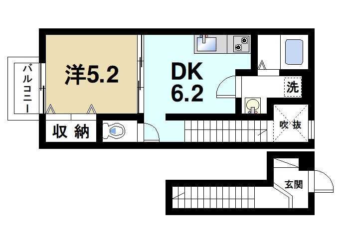 ベルオーブⅡの間取り|風通しがよく換気がしやすい間取りです
