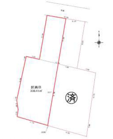 敷地面積１０２坪　売地　川越市笠幡の土地図|区画図　広々とした敷地面積１０２坪以上！建築条件なし！お好きなハウスメーカーで建築可能です♪更地渡し！保育園やコンビニが至近！圏央道鶴ヶ島ICから近いです♪
