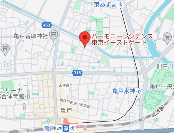 ハーモニーレジデンス東京イーストゲートの地図