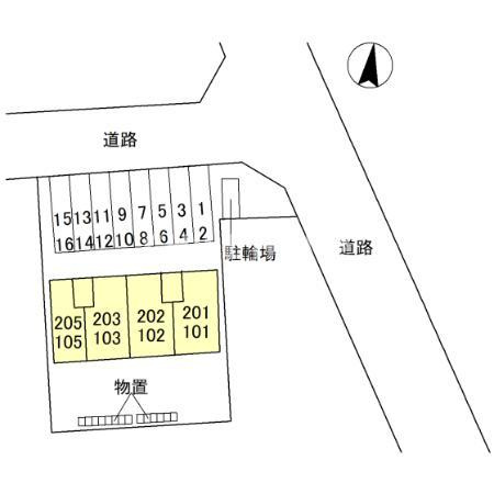 セジュール赤城Ｂの区画図|当社、チルホームのHPもご覧ください(^^)/物件情報多数♪